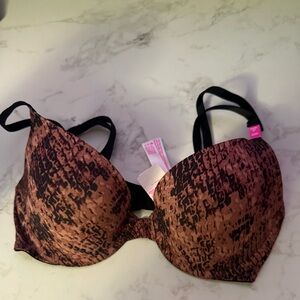 Women's Brown Snake Print Bra